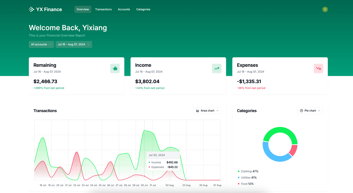 YX Finance - Financial Expense Tracker